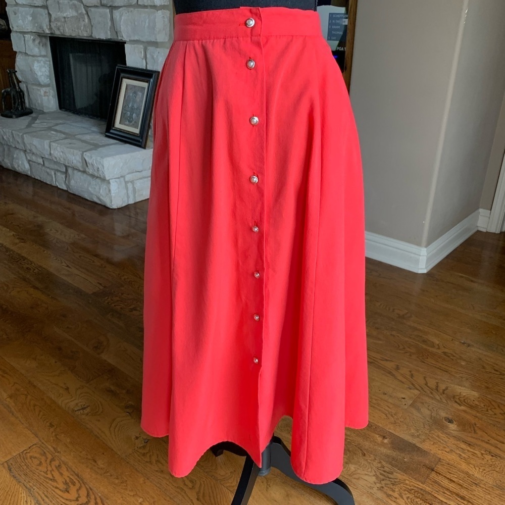 Vintage Coral/Orange‎ Flare Skirt
